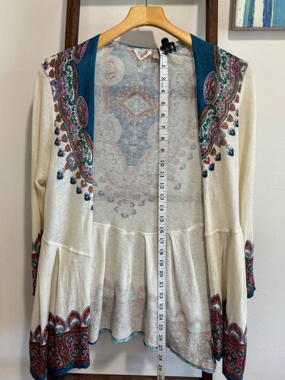 Anthropologie Knitted & Knotted cream cardigan sweater.